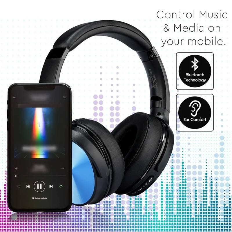 V-Tac Casti bluetooth Casti Bluetooth V-Tac SKU-7728 | Wireless, Albastru