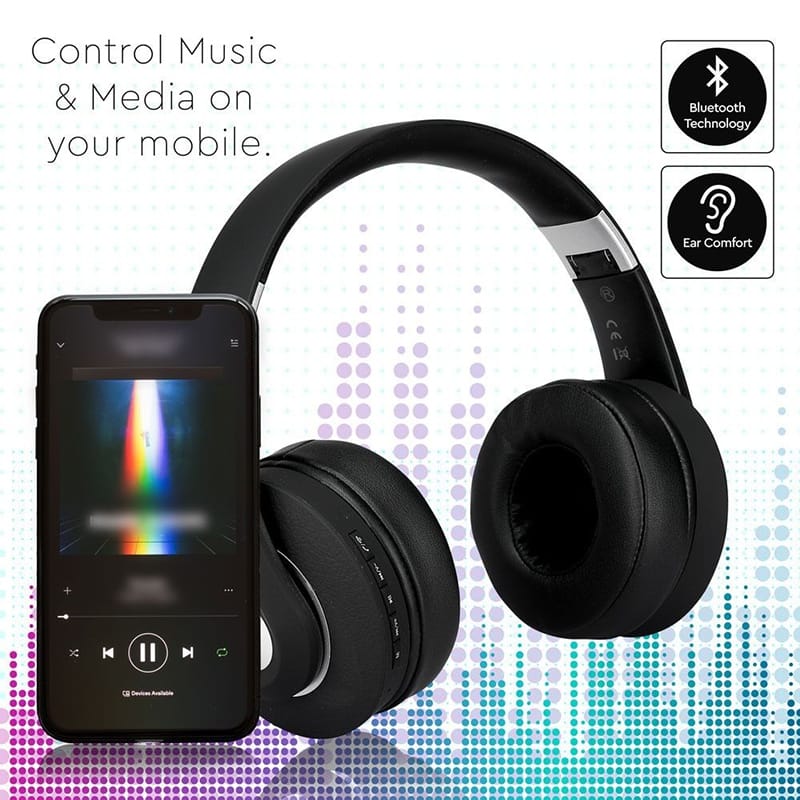V-Tac Casti bluetooth Casti Bluetooth V-Tac SKU-7730 | Wireless, MicroSD, Negru