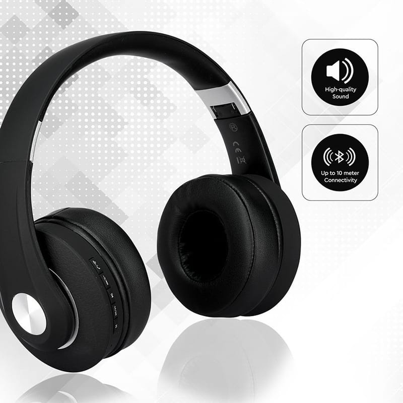 V-Tac Casti bluetooth Casti Bluetooth V-Tac SKU-7730 | Wireless, MicroSD, Negru