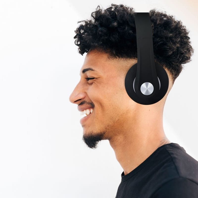 V-Tac Casti bluetooth Casti Bluetooth V-Tac SKU-7730 | Wireless, MicroSD, Negru