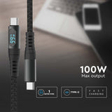 V-Tac Cablu USB-C Cablu V-Tac SKU-7746 | USB-C la USB-C, 1m, Cu Afisaj