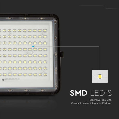 V-Tac Lampa LED Reflector LED Solar V-Tac SKU-7828 | 20W, 1800lm, 4000K, IP65, Negru