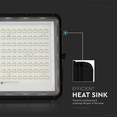 V-Tac Lampa LED Reflector LED Solar V-Tac SKU-7828 | 20W, 1800lm, 4000K, IP65, Negru