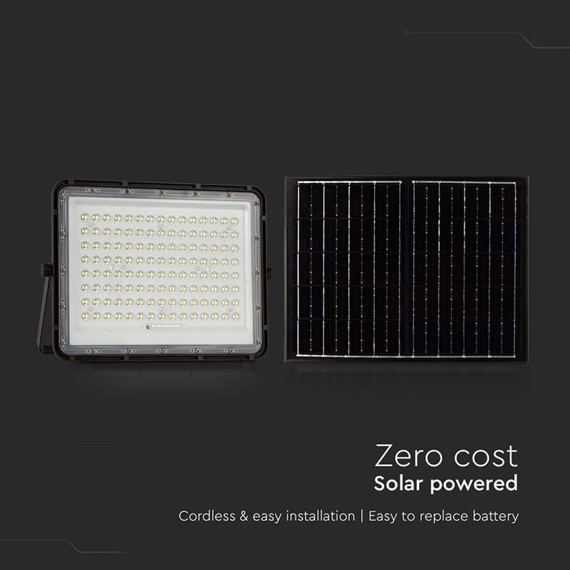 V-Tac Lampa LED Reflector LED Solar V-Tac SKU-7828 | 20W, 1800lm, 4000K, IP65, Negru