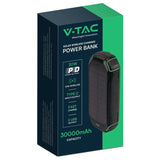 V-Tac Power bank Power Bank V-Tac SKU-7836 | 30000mAh, Wireless 15W, USB-C PD 20W, Solar