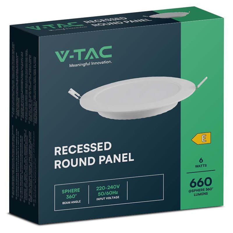 V-Tac Panou LED Panou LED V-Tac SKU-7858 | 6W, Incorporabil, 3000K