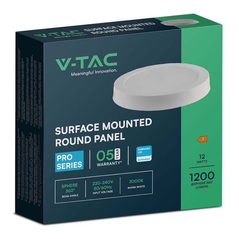 V-Tac Panou LED Panou LED V-Tac SKU-78751 | 12W, 6500K, Aplicabil, Lumina Rece