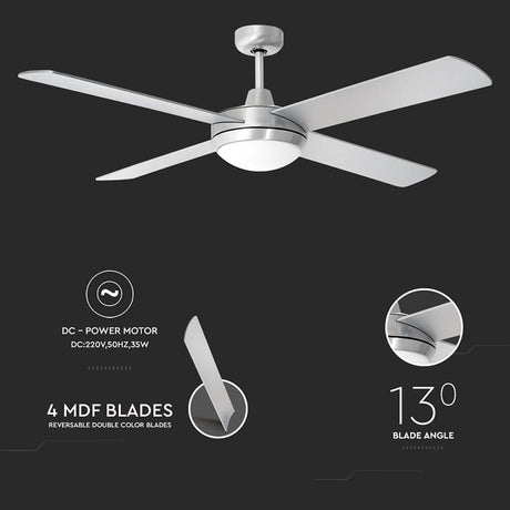 V-Tac Ventilator Ventilator V-Tac SKU-7918 | 132cm, 2xE27, 3 Viteze, Telecomanda