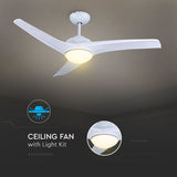 V-Tac Ventilator Ventilator Tavan V-Tac SKU-7919 | 35W, 132cm, Iluminare 3in1, Pale ABS, Alb
