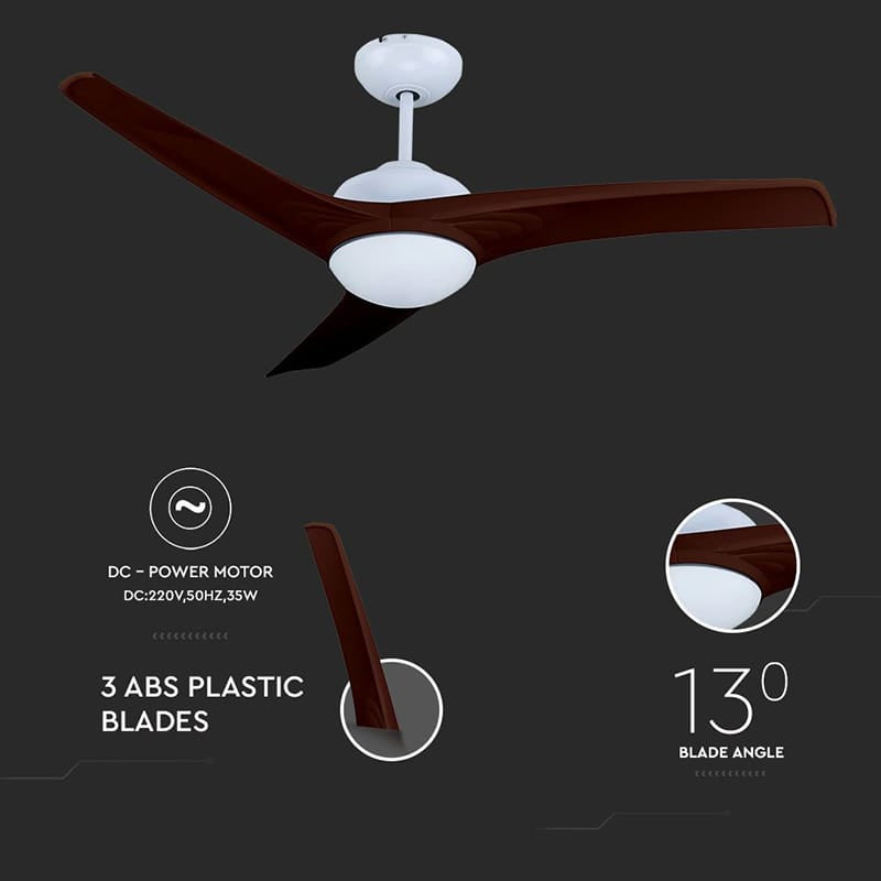 V-Tac Ventilator Ventilator de tavan V-Tac SKU-7920 | 35W, LED 3in1, 132cm, 5 viteze