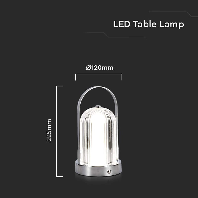 V-Tac Lampa birou Lampa Birou V-Tac SKU-7990 | 3in1, Acumulator 1800mAh, Crome