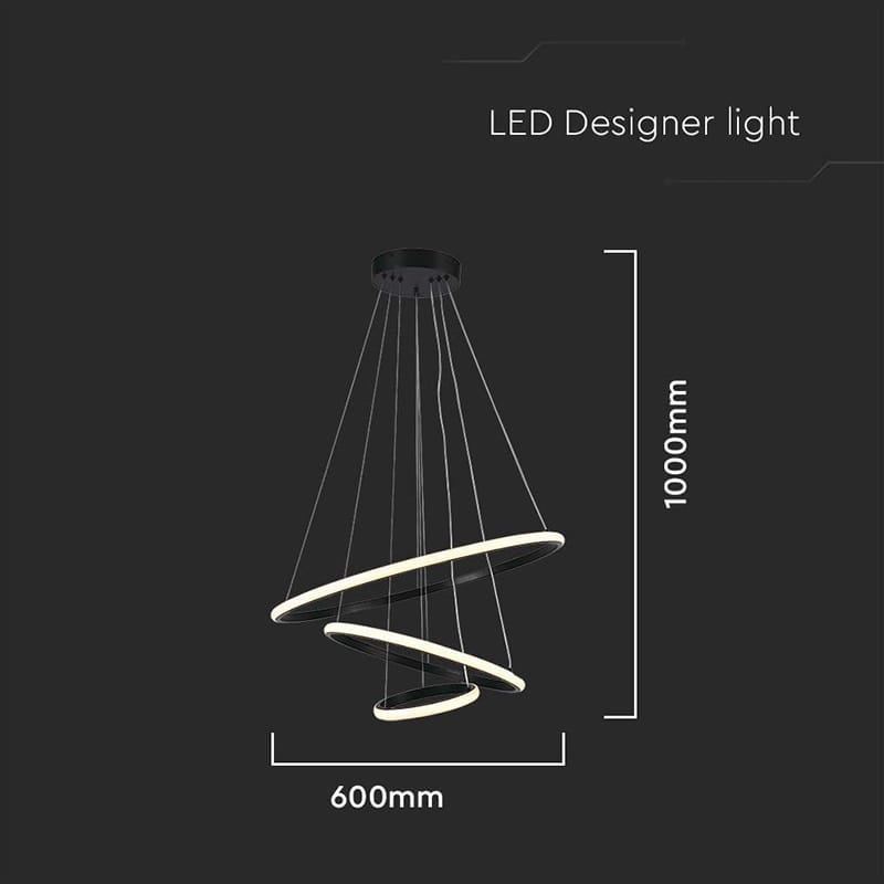 V-Tac Lampa LED Candelabru LED V-Tac SKU-8017 | 32W, 3000K, 3880lm, 600x1000mm, Negru