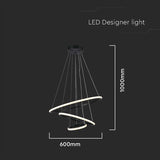 V-Tac Lampa LED Candelabru LED V-Tac SKU-8017 | 32W, 3000K, 3880lm, 600x1000mm, Negru