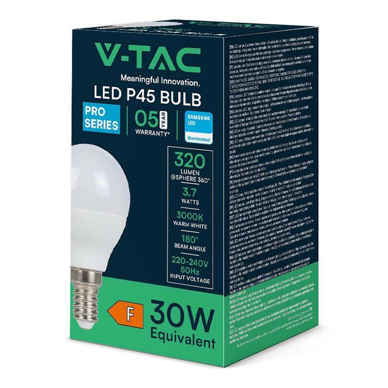 V-Tac Bec LED SMART Bec LED V-Tac SKU-8043 | E14, P45, 3.7W, 4000K, Cip Samsung