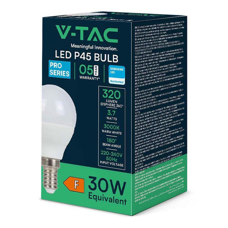 V-Tac Bec LED SMART Bec LED V-Tac SKU-8043 | E14, P45, 3.7W, 4000K, Cip Samsung