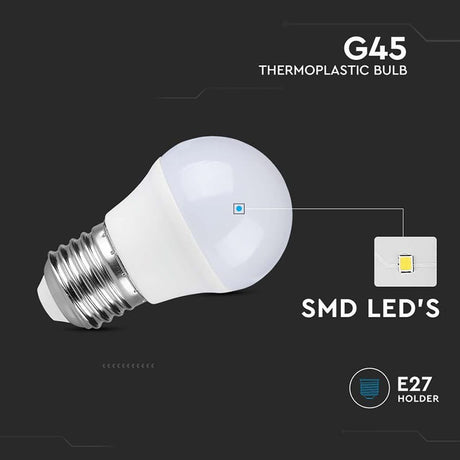 V-Tac Bec LED SMART Bec LED V-Tac SKU-8046 | E27, G45, 3.7W, 4000K, Chip Samsung