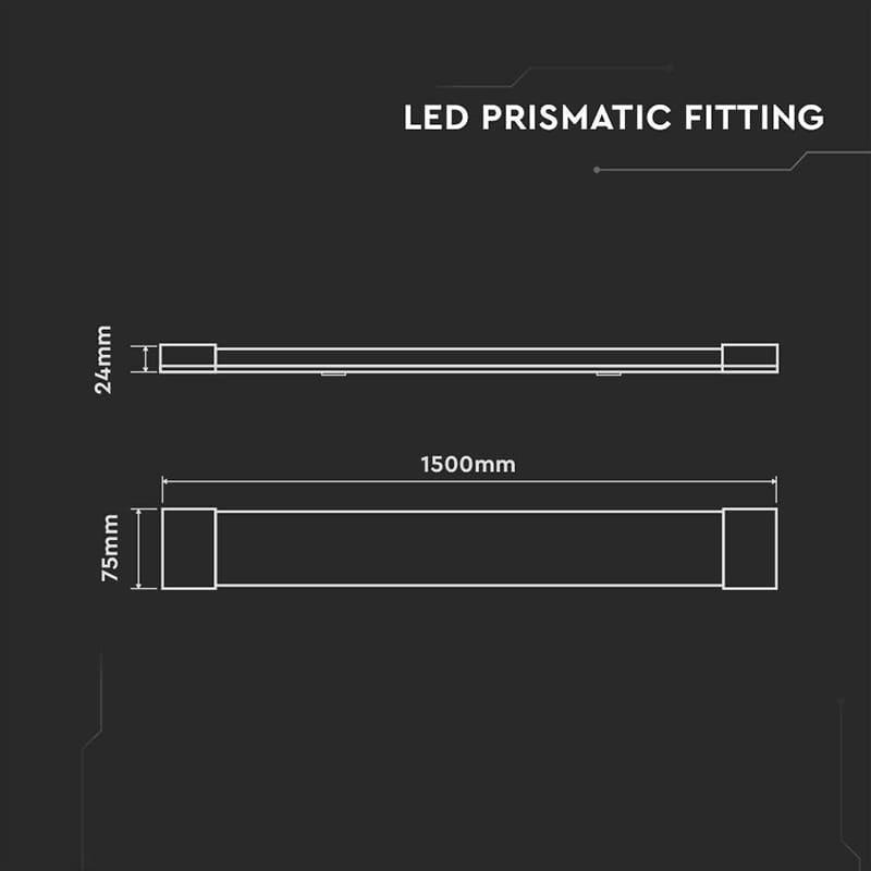 V-Tac CORP ILUMINAT LED 50W 150CM 6500K ALB RECE