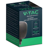 V-Tac BEC FILAMENT LED 4W E27 STICLA NEAGRA
