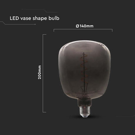 V-Tac BEC FILAMENT LED 4W E27 STICLA NEAGRA