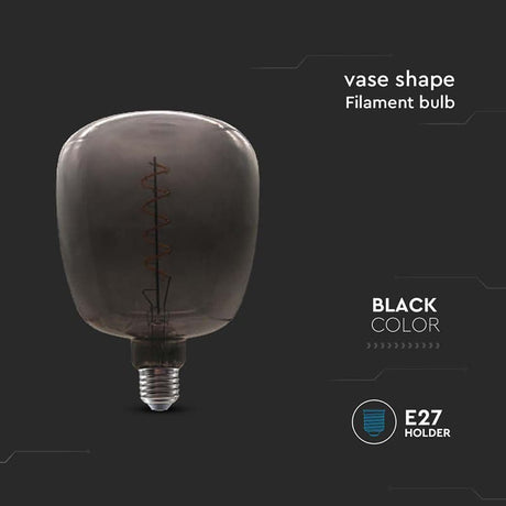 V-Tac BEC FILAMENT LED 4W E27 STICLA NEAGRA