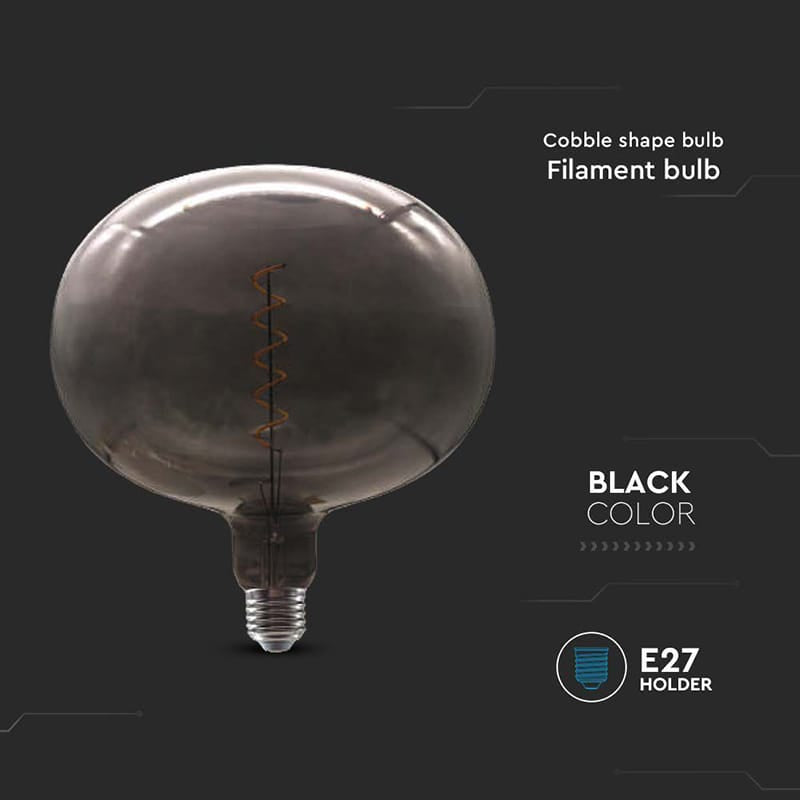 V-Tac BEC FILAMENT LED 4W E27 STICLA NEAGRA