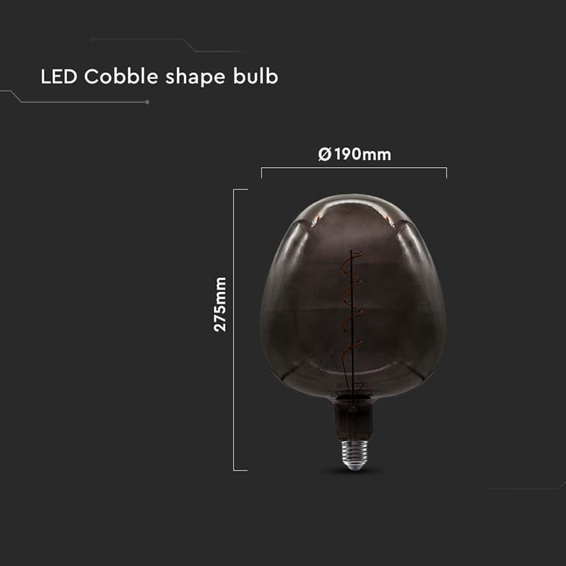 V-Tac BEC FILAMENT LED 4W E27 STICLA NEAGRA
