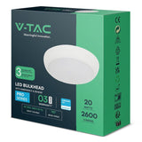 V-Tac Plafoniera LED Plafoniera LED V-Tac SKU-812-24 | 20W, 3in1 CCT, 2600lm, IP65, Senzor