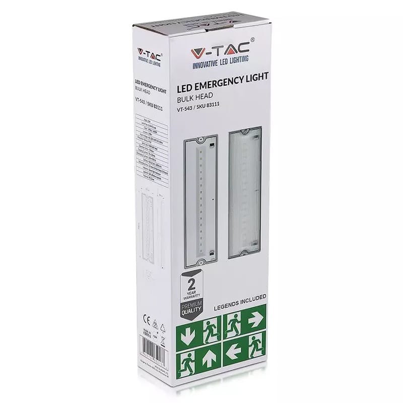 V-Tac Lampa LED Lampa LED Iesire Urgenta V-Tac SKU-83111 | 3W, 6400K, Alb Rece