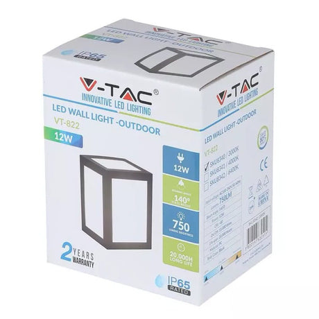 V-Tac Lampa LED Lampa LED V-Tac SKU-8340 | 12W, 3000K Alb Cald, Negru