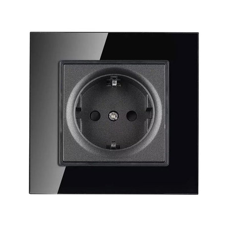 V-Tac Priza Priza V-Tac SKU-8399 | 16A, Rama Sticla, Negru