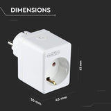 V-Tac Adaptor priza Adaptor Smart V-Tac SKU-8416 | Mini, Wi-Fi Incorporat