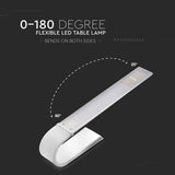 V-Tac Lampă de birou LED V-Tac 3 în 1, flexibilă, reîncărcabilă, dimmer, 6,5W, albă