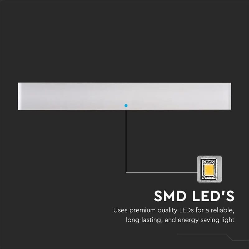 V-Tac Lampă LED V-Tac 20W IP44 3000K Alb Cald 2000 lm, Carcasă Albă Aluminiu 610x90x35 mm