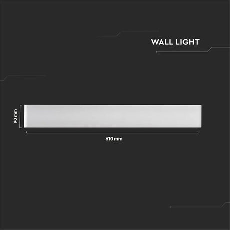 V-Tac Lampă LED V-Tac 20W IP44 3000K Alb Cald 2000 lm, Carcasă Albă Aluminiu 610x90x35 mm