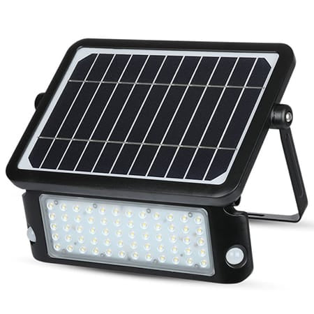 V-Tac Reflector LED Solar V-Tac 10W 4000K, 1100 lm, IP65, cu senzor de miscare si crepuscular, montaj pe perete