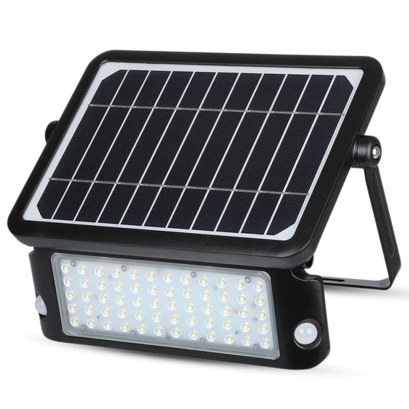 V-Tac Reflector LED Solar V-Tac 10W 4000K, 1100 lm, IP65, cu senzor de miscare si crepuscular, montaj pe perete