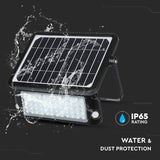 V-Tac Reflector LED Solar V-Tac 10W 4000K, 1100 lm, IP65, cu senzor de miscare si crepuscular, montaj pe perete
