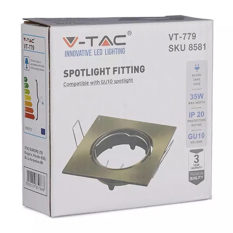 V-Tac CORP SPOT PATRAT GU10 AURIU