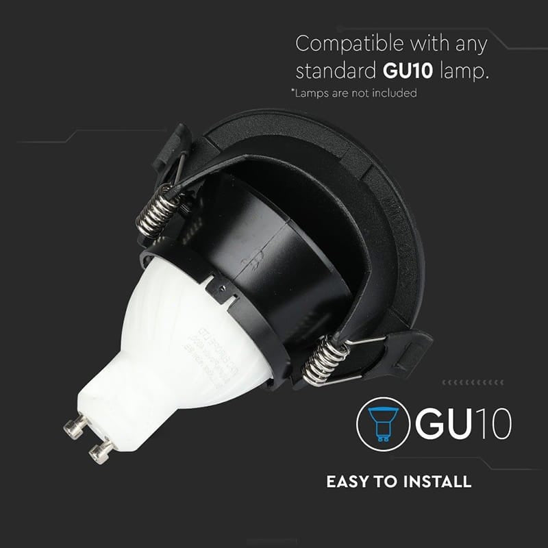 V-Tac CORP SPOT GU10 - NEGRU