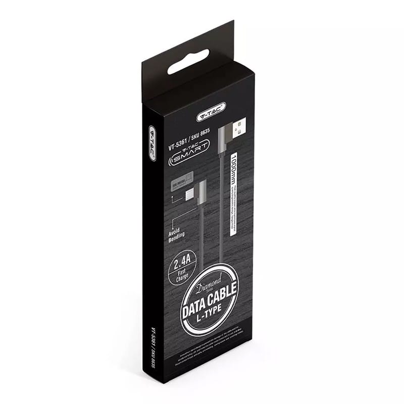 V-Tac CABLU MICRO USB 1M DIAMOND EDITION - NEGRU