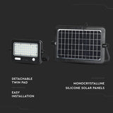 V-Tac Proiector LED Solar V-Tac 10W 4000K IP65 cu Senzor Radar, 1100 lm, Cablu 3 m, Baterie 7200 mAh