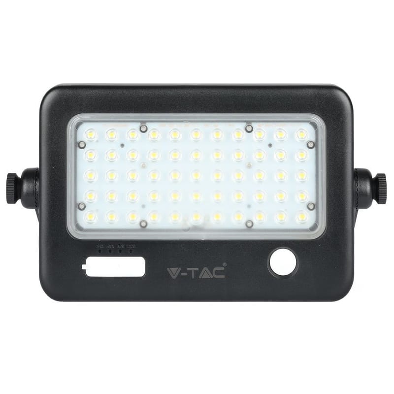 V-Tac Proiector LED Solar V-Tac 10W 4000K IP65 cu Senzor Radar, 1100 lm, Cablu 3 m, Baterie 7200 mAh