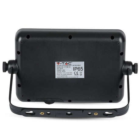 V-Tac Proiector LED Solar V-Tac 10W 4000K IP65 cu Senzor Radar, 1100 lm, Cablu 3 m, Baterie 7200 mAh