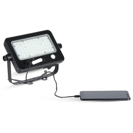 V-Tac Proiector LED Solar V-Tac 10W 4000K IP65 cu Senzor Radar, 1100 lm, Cablu 3 m, Baterie 7200 mAh