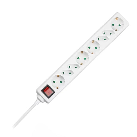 V-Tac PRELUNGITOR 8 CAI CU INTRERUPATOR 1.5M( 3G1.5MM2) - ALB