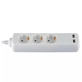 V-Tac PRELUNGITOR 3 CAI + 2USB 1.5M(3G1.5MM2) ALB