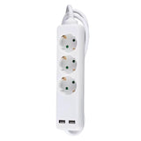 V-Tac PRELUNGITOR 3 CAI + 2USB 1.5M(3G1.5MM2) ALB