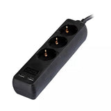 V-Tac PRELUNGITOR 3 CAI + 2USB 5M(3G1.5MM2) NEGRU