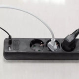 V-Tac PRELUNGITOR 3 CAI + 2USB 5M(3G1.5MM2) NEGRU