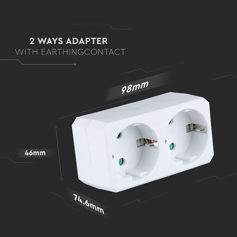 V-Tac ADAPTOR 2 PRIZE 2X16A MAX 2300W